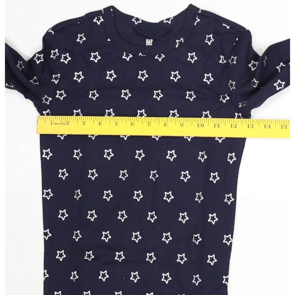 Gap Kids Pajama Set Youth Size 10 Navy Star Print Long Sleeve Shirt Pants New